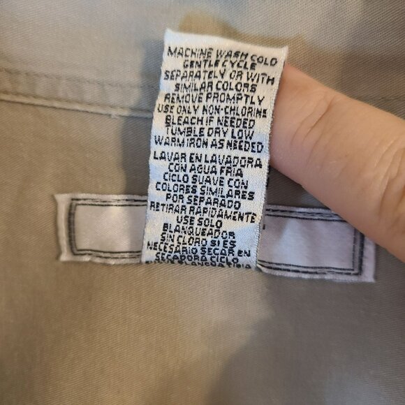 SRT Mens 2XL Long Sleeve Button Down Casual Shirt 100% Cotton Khaki Brown Beige - Picture 5 of 10